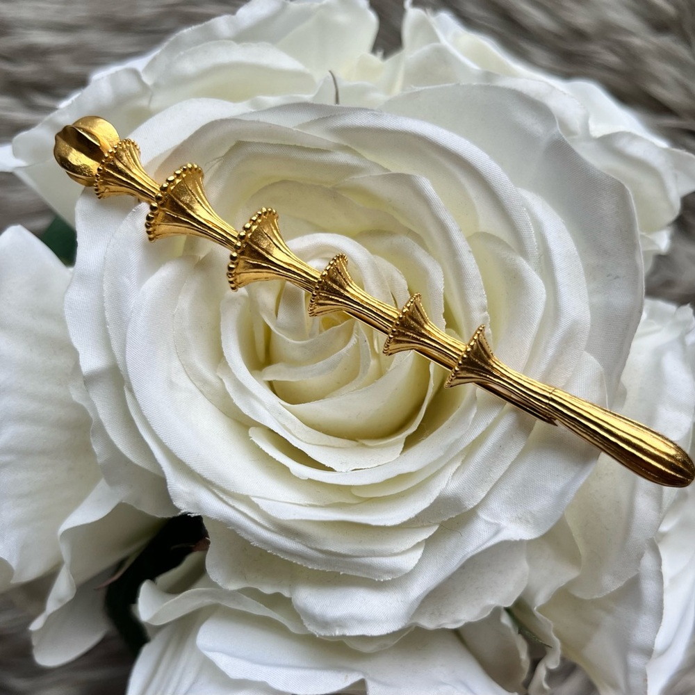 KARL LAGERFELD Vintage Matte Gold Brooch